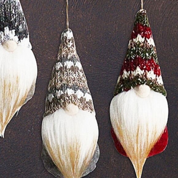 5PC GNOME CHRISTMAS ORNAMENTS SET dwarf - Picture 7 of 8